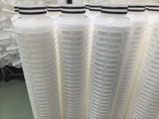 40 inch PTFE Pleated Filter Cartridge với màng PTFE để lọc chất lỏng với tốc độ lưu lượng cao và độ tinh khiết cao
