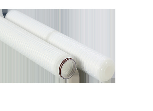 0.45um PP bộ lọc pleated với Polypropylene Caps cuối lỗ chân lông kích thước 0.1um-60um Max Temp 82 °C