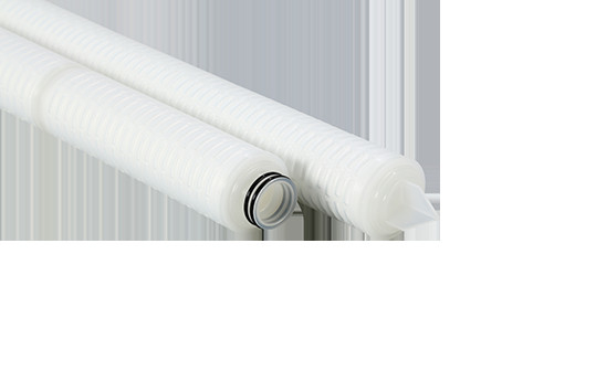 0.45um PP bộ lọc pleated với Polypropylene Caps cuối lỗ chân lông kích thước 0.1um-60um Max Temp 82 °C