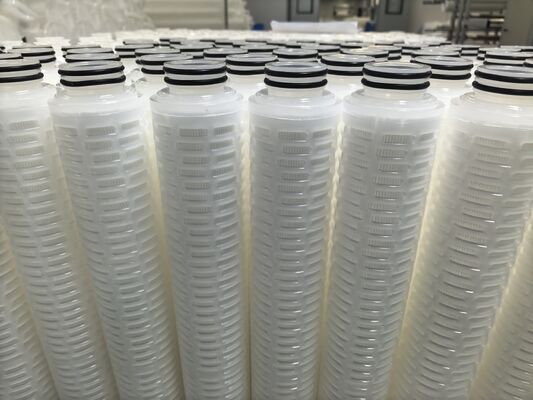 40 inch PTFE Pleated Filter Cartridge với màng PTFE để lọc chất lỏng với tốc độ lưu lượng cao và độ tinh khiết cao