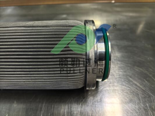 Nắp cuối bộ lọc tùy chỉnh: 10 inch 316L Stainless Steel Pleated Filter Cartridge Sintered Fiber Felt cho lọc công nghiệp nhiệt độ cao
