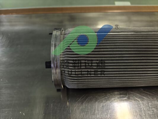 Nắp cuối bộ lọc tùy chỉnh: 10 inch 316L Stainless Steel Pleated Filter Cartridge Sintered Fiber Felt cho lọc công nghiệp nhiệt độ cao