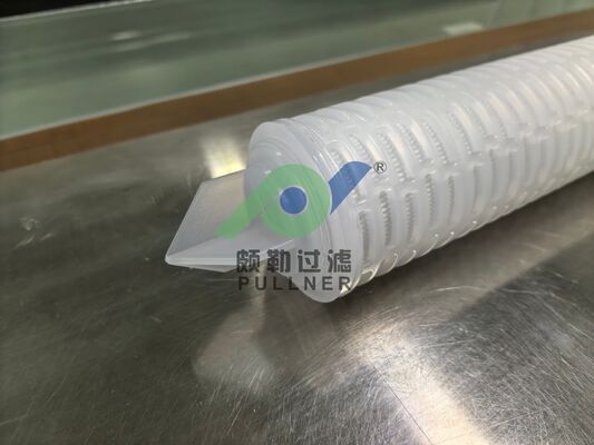 Hộp lọc PTFE gấp nếp 40 inch có silicon đỏ cho lưu lượng cao lọc hóa chất và chất lỏng siêu tinh khiết