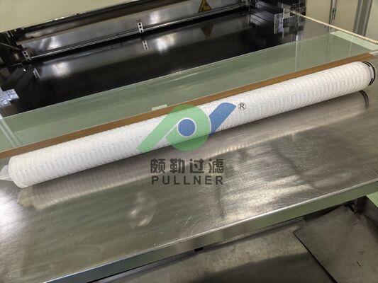 Hộp lọc PTFE gấp nếp 40 inch có silicon đỏ cho lưu lượng cao lọc hóa chất và chất lỏng siêu tinh khiết
